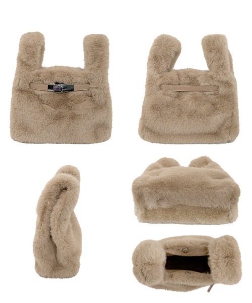 KOBE LETTUCE（コウベレタス）の「ベルトデザインファーバッグ（ショルダーバッグ・レディース・ベージュ/ブラック/ブラウン・F）」の9枚目の写真