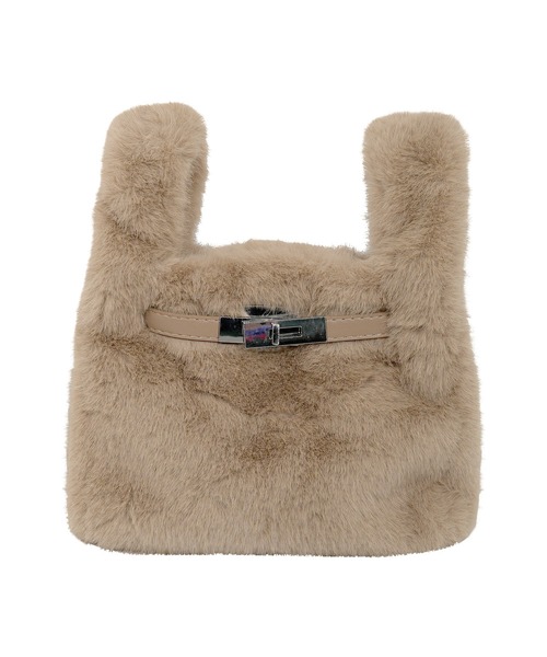 KOBE LETTUCE（コウベレタス）の「ベルトデザインファーバッグ（ショルダーバッグ・レディース・ベージュ/ブラック/ブラウン・F）」の13枚目の写真