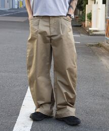 【BEN DAVIS(ベンデイビス)】CURVE BUGGY WORK PANTS / パンツ ボトムス カーブ タック ワンポイント ツイル