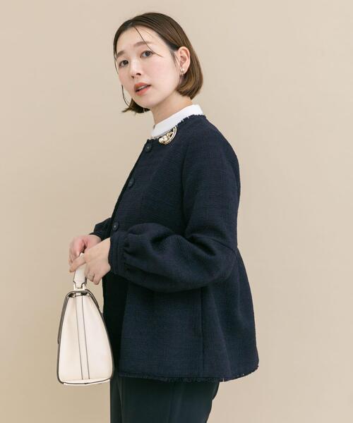 URBAN RESEARCH ROSSO WOMEN（アーバンリサーチ　ロッソ）の「『WEB限定』ツイードペプラムジャケット+パンツ（セットアップ・レディース・ネイビー・36/38）」の5枚目の写真