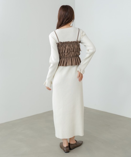 Bab(バブ)の「【選べるサイズ展開】ビスチェSETニットワンピース(ワンピース・レディース・杢グレー/ブラック/アイボリー・M/S)」の8枚目の写真