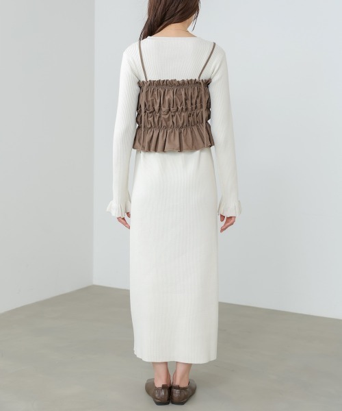 Bab(バブ)の「【選べるサイズ展開】ビスチェSETニットワンピース(ワンピース・レディース・杢グレー/ブラック/アイボリー・M/S)」の13枚目の写真