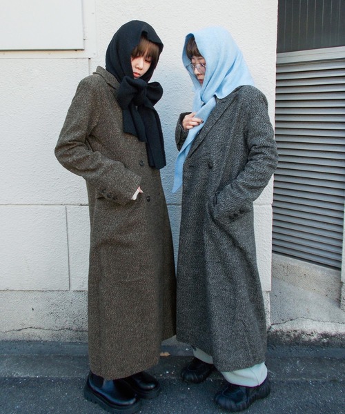 Fashion Letter（ファッションレター）の「ツイードチェスターロングコート（チェスターコート・レディース・ブラウン/オレンジ/ブラック・M）」の2枚目の写真