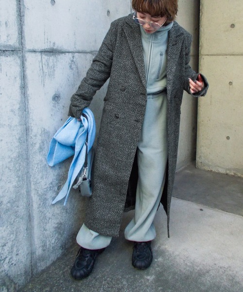 Fashion Letter（ファッションレター）の「ツイードチェスターロングコート（チェスターコート・レディース・ブラウン/オレンジ/ブラック・M）」の5枚目の写真