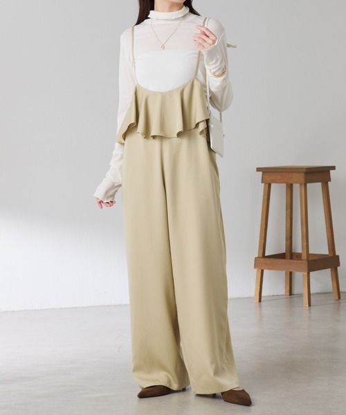 COLLAGE GALLARDAGALANTE（コラージュガリャルダガランテ）の「ラッフルサスペンダーパンツ（その他パンツ・レディース・ブラック/ベージュ・FREE）」の2枚目の写真