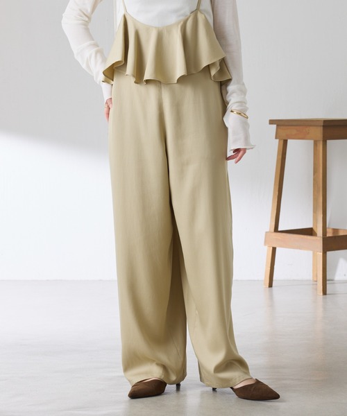 COLLAGE GALLARDAGALANTE（コラージュガリャルダガランテ）の「ラッフルサスペンダーパンツ（その他パンツ・レディース・ブラック/ベージュ・FREE）」の16枚目の写真