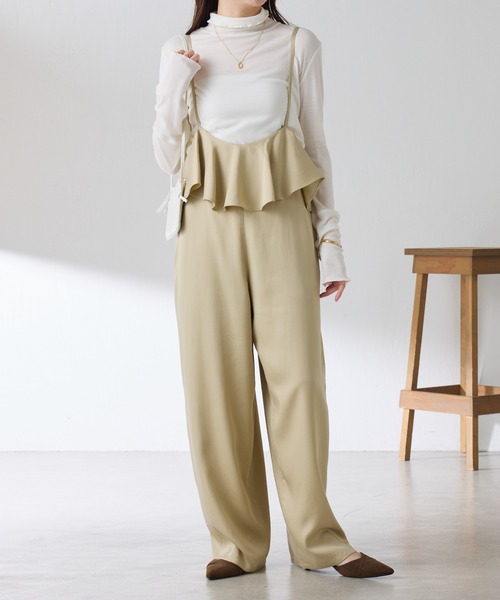 COLLAGE GALLARDAGALANTE（コラージュガリャルダガランテ）の「ラッフルサスペンダーパンツ（その他パンツ・レディース・ブラック/ベージュ・FREE）」の15枚目の写真