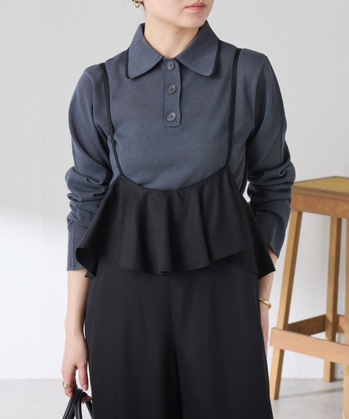 COLLAGE GALLARDAGALANTE（コラージュガリャルダガランテ）の「ラッフルサスペンダーパンツ（その他パンツ・レディース・ブラック/ベージュ・FREE）」の4枚目の写真