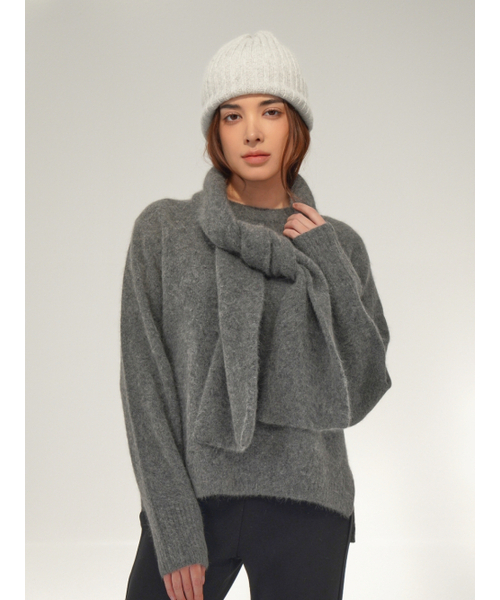 ACUD(アクド)の「Raccoon Fox Round neck Knit _Grey(ニット/セーター・レディース・グレー・FREE)」の5枚目の写真