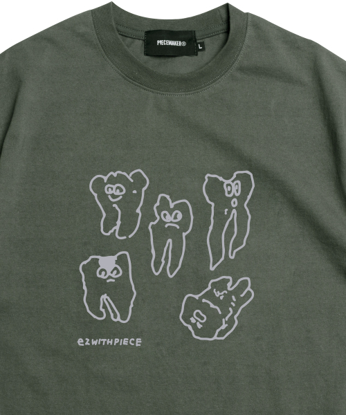 PIECEMAKER（ピースメーカー）の「[EZwithPIECE] TEETH TEE (KHAKI)（Tシャツ/カットソー・レディース・その他・L）」の3枚目の写真