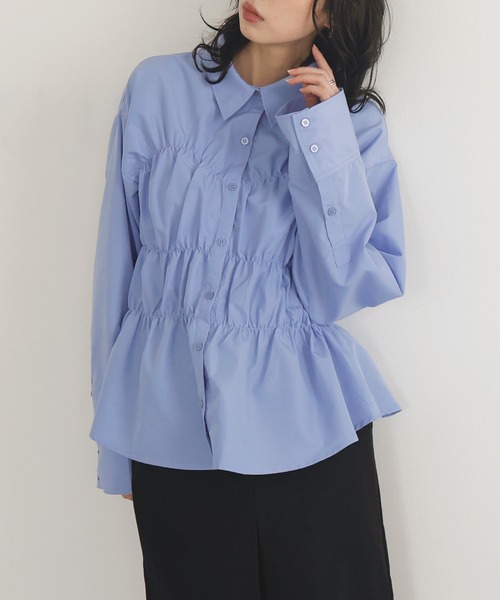 LIAN（リアン）の「シャーリングビスチェデザインシャツ（シャツ/ブラウス・レディース・オフホワイト/ブルー/ブルー系その他2/イエロー系その他/ピンク系その他/イエロー/ベージュ系その他/ピンク・FREE）」の9枚目の写真