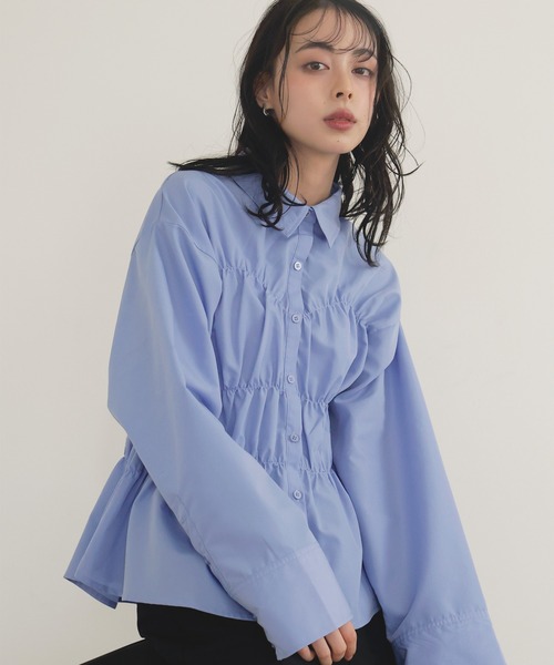 LIAN（リアン）の「シャーリングビスチェデザインシャツ（シャツ/ブラウス・レディース・オフホワイト/ブルー/ブルー系その他2/イエロー系その他/ピンク系その他/イエロー/ベージュ系その他/ピンク・FREE）」の10枚目の写真