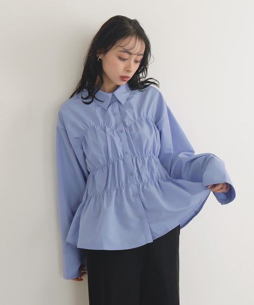 LIAN（リアン）の「シャーリングビスチェデザインシャツ（シャツ/ブラウス・レディース・オフホワイト/ブルー/ブルー系その他2/イエロー系その他/ピンク系その他/イエロー/ベージュ系その他/ピンク・FREE）」の11枚目の写真