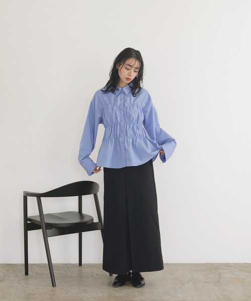 LIAN（リアン）の「シャーリングビスチェデザインシャツ（シャツ/ブラウス・レディース・オフホワイト/ブルー/ブルー系その他2/イエロー系その他/ピンク系その他/イエロー/ベージュ系その他/ピンク・FREE）」の13枚目の写真