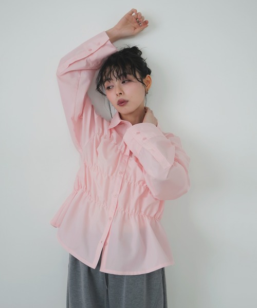 LIAN（リアン）の「シャーリングビスチェデザインシャツ（シャツ/ブラウス・レディース・オフホワイト/ブルー/ブルー系その他2/イエロー系その他/ピンク系その他/イエロー/ベージュ系その他/ピンク・FREE）」の15枚目の写真