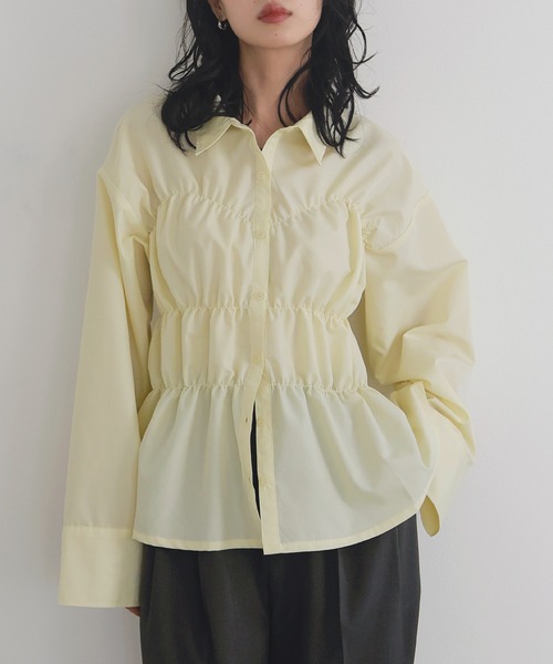 LIAN（リアン）の「シャーリングビスチェデザインシャツ（シャツ/ブラウス・レディース・オフホワイト/ブルー/ブルー系その他2/イエロー系その他/ピンク系その他/イエロー/ベージュ系その他/ピンク・FREE）」の19枚目の写真
