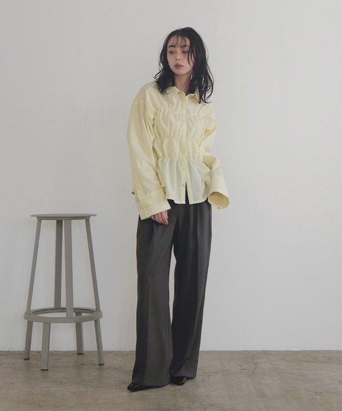 LIAN（リアン）の「シャーリングビスチェデザインシャツ（シャツ/ブラウス・レディース・オフホワイト/ブルー/ブルー系その他2/イエロー系その他/ピンク系その他/イエロー/ベージュ系その他/ピンク・FREE）」の21枚目の写真