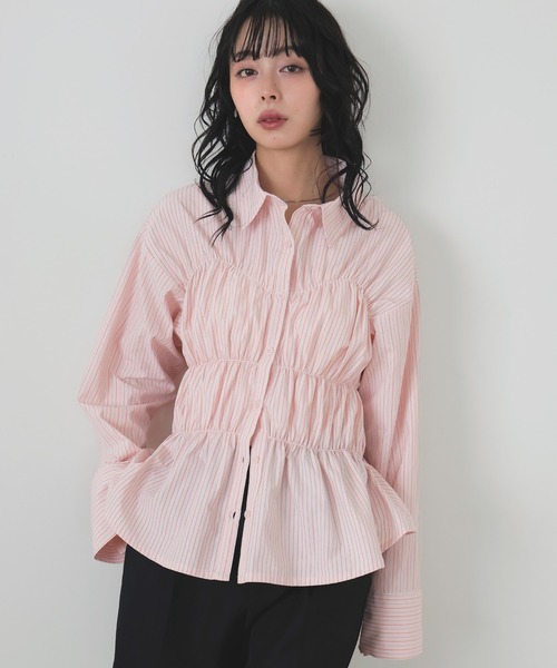 シャーリングビスチェデザインシャツ（シャツ/ブラウス）｜LIAN