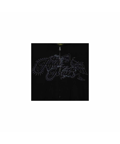 AFTERMATH（アフターマス）の「WAFFLE ZIP HOODIE BLACK（パーカー・レディース・ブラック・M/L/XL）」の4枚目の写真