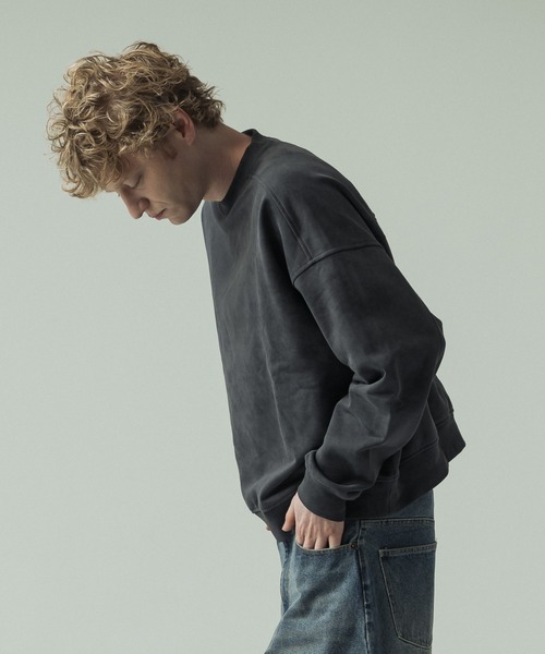 SLICK（スリック）の「【SLICK/スリック】Used Printed Sweat Short Pullover/ユーズドプリントショートレングススウェット/ビンテージ/短丈（Tシャツ/カットソー・メンズ・ブラック/グレー・1/2/3）」の4枚目の写真