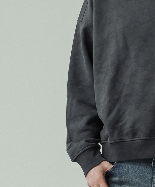 SLICK（スリック）の「【SLICK/スリック】Used Printed Sweat Short Pullover/ユーズドプリントショートレングススウェット/ビンテージ/短丈（Tシャツ/カットソー・メンズ・ブラック/グレー・1/2/3）」の6枚目の写真