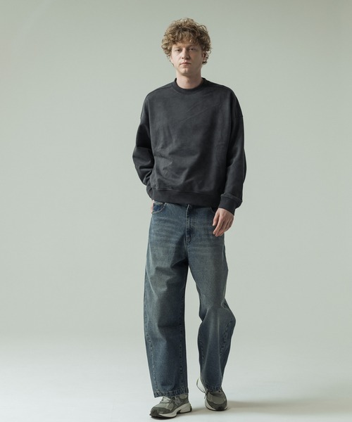 SLICK（スリック）の「【SLICK/スリック】Used Printed Sweat Short Pullover/ユーズドプリントショートレングススウェット/ビンテージ/短丈（Tシャツ/カットソー・メンズ・ブラック/グレー・1/2/3）」の8枚目の写真