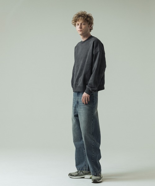 SLICK（スリック）の「【SLICK/スリック】Used Printed Sweat Short Pullover/ユーズドプリントショートレングススウェット/ビンテージ/短丈（Tシャツ/カットソー・メンズ・ブラック/グレー・1/2/3）」の9枚目の写真