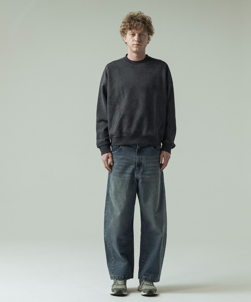 SLICK（スリック）の「【SLICK/スリック】Used Printed Sweat Short Pullover/ユーズドプリントショートレングススウェット/ビンテージ/短丈（Tシャツ/カットソー・メンズ・ブラック/グレー・1/2/3）」の12枚目の写真