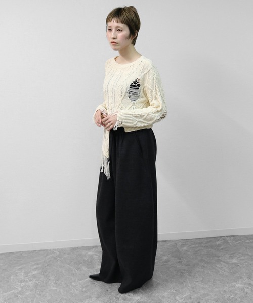 THE CELL.(ザセルドット)の「ダメージケーブルアシンメトリーニット DISTRESSED CABLE ASYMMETRIC KNIT(ニット/セーター・レディース・アイボリー・FREE)」の11枚目の写真