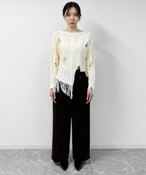 THE CELL.(ザセルドット)の「ダメージケーブルアシンメトリーニット DISTRESSED CABLE ASYMMETRIC KNIT(ニット/セーター・レディース・アイボリー・FREE)」の14枚目の写真