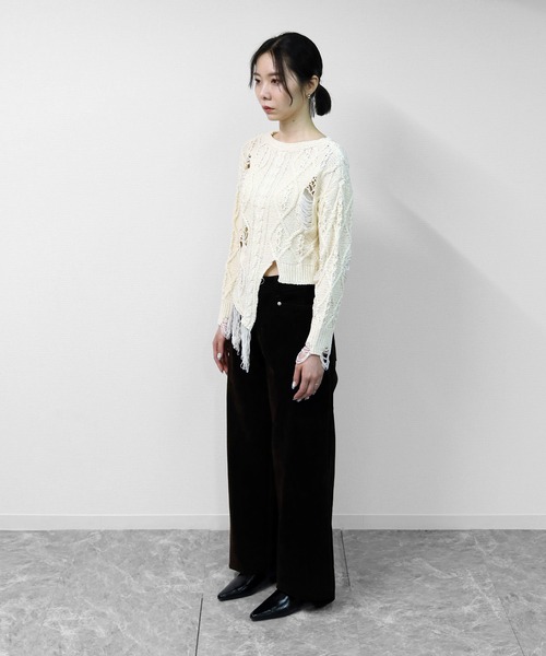 THE CELL.(ザセルドット)の「ダメージケーブルアシンメトリーニット DISTRESSED CABLE ASYMMETRIC KNIT(ニット/セーター・レディース・アイボリー・FREE)」の15枚目の写真