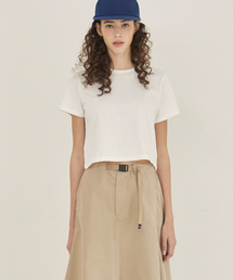 MIDNIGHT12AM（ミッドナイト12エーエム）の「クロップTシャツ-アイボリー（Tシャツ/カットソー）」