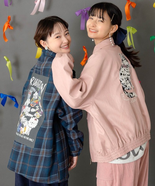 ScoLar（スカラー）の「153758：わんコレ柄ネルチェック×ボアシャツアウター（Tシャツ/カットソー・レディース・ネイビー/ブラウン・M）」の10枚目の写真