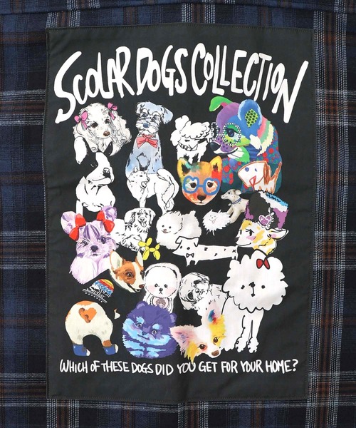 ScoLar（スカラー）の「153758：わんコレ柄ネルチェック×ボアシャツアウター（Tシャツ/カットソー・レディース・ネイビー/ブラウン・M）」の13枚目の写真