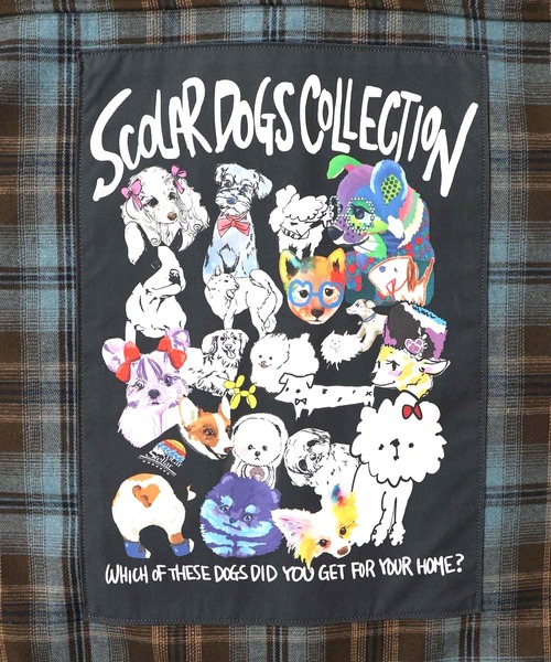 ScoLar（スカラー）の「153758：わんコレ柄ネルチェック×ボアシャツアウター（Tシャツ/カットソー・レディース・ネイビー/ブラウン・M）」の15枚目の写真