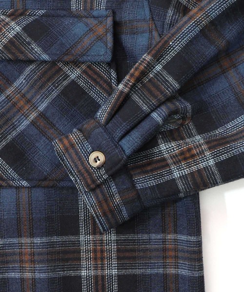 ScoLar（スカラー）の「153758：わんコレ柄ネルチェック×ボアシャツアウター（Tシャツ/カットソー・レディース・ネイビー/ブラウン・M）」の18枚目の写真