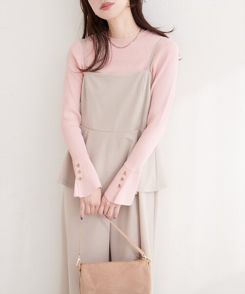 natural couture（ナチュラルクチュール）の「袖口ハトメ釦クルーネックニットプルオーバー（ニット/セーター・レディース・ピンク/グレー/ミント/イエロー/オフホワイト/ブラック・FREE）」の10枚目の写真