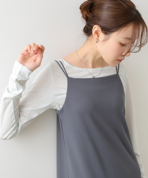 Bab(バブ)の「【選べるサイズ展開】カップ付裾レースキャミワンピース(ワンピース・レディース・ベージュ/チャコールグレー・S/M)」の4枚目の写真