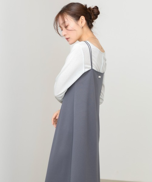 Bab(バブ)の「【選べるサイズ展開】カップ付裾レースキャミワンピース(ワンピース・レディース・ベージュ/チャコールグレー・S/M)」の7枚目の写真