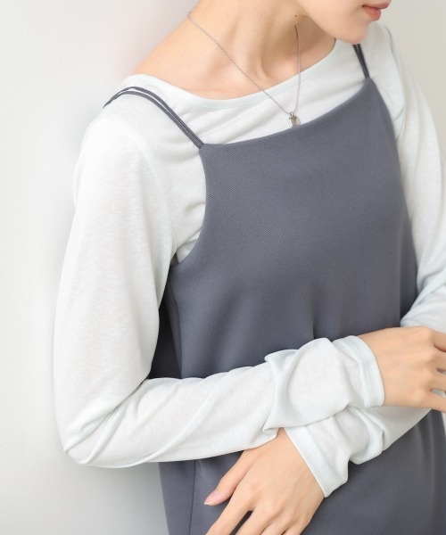 Bab(バブ)の「【選べるサイズ展開】カップ付裾レースキャミワンピース(ワンピース・レディース・ベージュ/チャコールグレー・S/M)」の9枚目の写真
