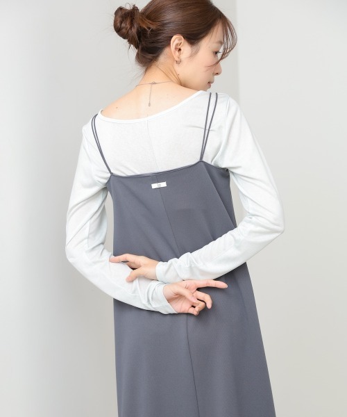 Bab(バブ)の「【選べるサイズ展開】カップ付裾レースキャミワンピース(ワンピース・レディース・ベージュ/チャコールグレー・S/M)」の12枚目の写真
