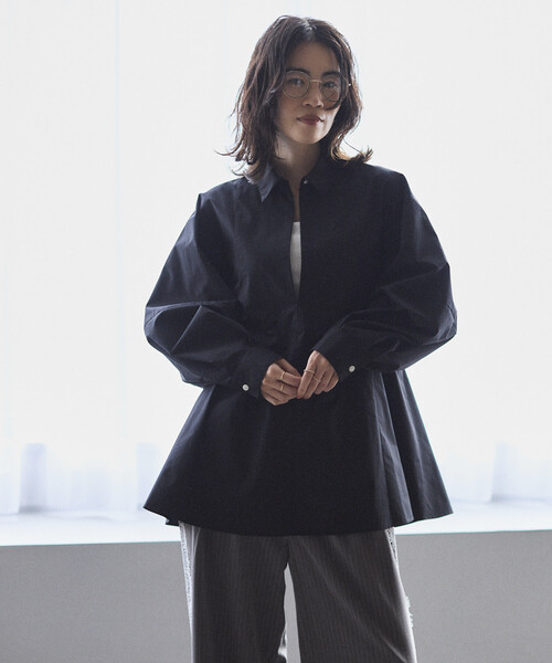 Firsthand（ファーストハンド）の「Firsthand/ファーストハンド フレアシルエット スキッパー バルーンスリーブ シャツ（シャツ/ブラウス・レディース・ミント/ホワイト/ブラック/サックスブルー・FREE）」の16枚目の写真