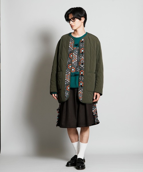 moyan ecri(モヤン エクリ)の「<moyan ecri>リバーシブルキルトナイロンブルゾンREVERSIBLE QUILT BLOUSON(ブルゾン・メンズ・ライトカーキ/ダークカーキ/ブラック系その他・FREE)」の9枚目の写真