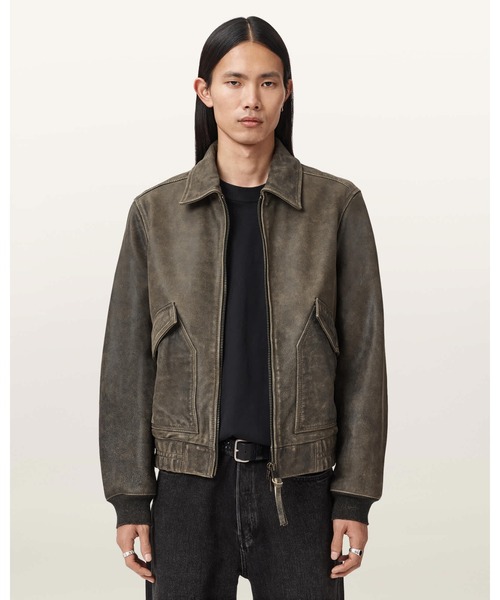 ALLSAINTS(オールセインツ)の「MARLAND AVIATOR LEATHER JACKET | MARLAND アビエーター レザー ジャケット(その他アウター・メンズ・ブラック系その他・XL/XS/S/L/M)」の1枚目の写真