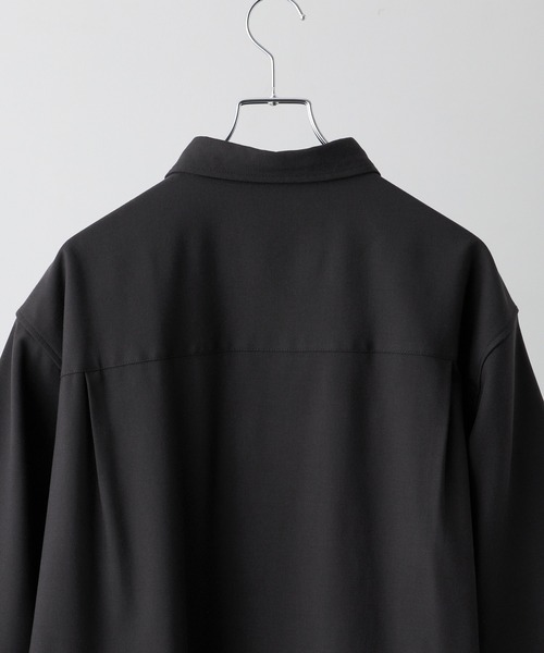 CLEL（クレイル）の「【CLEL】Summer Wool Blend Short Sleeve Regular Collar Shirt / サマーウールブレンド 半袖レギュラーカラーシャツ【セットアップ対応】（シャツ/ブラウス・メンズ・グレー/ナチュラル/モカ/ブラック・XS/L/M/S）」の9枚目の写真