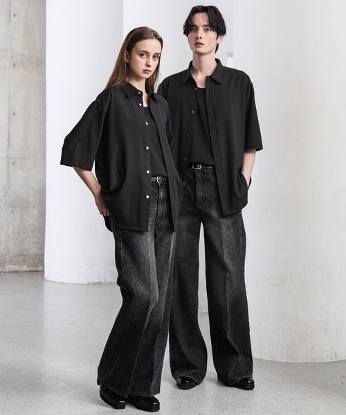 CLEL（クレイル）の「【CLEL】Summer Wool Blend Short Sleeve Regular Collar Shirt / サマーウールブレンド 半袖レギュラーカラーシャツ【セットアップ対応】（シャツ/ブラウス・メンズ・グレー/ナチュラル/モカ/ブラック・XS/L/M/S）」の15枚目の写真