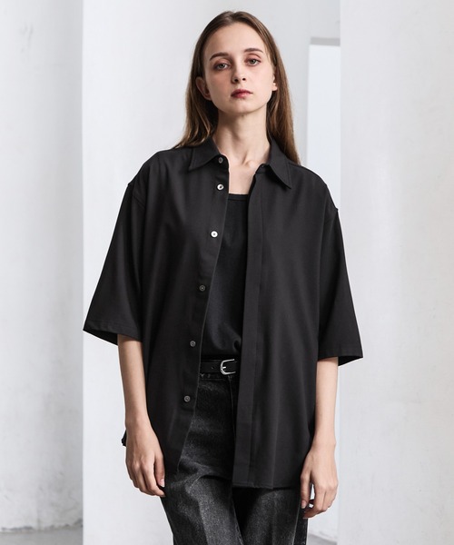 CLEL（クレイル）の「【CLEL】Summer Wool Blend Short Sleeve Regular Collar Shirt / サマーウールブレンド 半袖レギュラーカラーシャツ【セットアップ対応】（シャツ/ブラウス・メンズ・グレー/ナチュラル/モカ/ブラック・XS/L/M/S）」の18枚目の写真