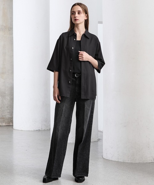 CLEL（クレイル）の「【CLEL】Summer Wool Blend Short Sleeve Regular Collar Shirt / サマーウールブレンド 半袖レギュラーカラーシャツ【セットアップ対応】（シャツ/ブラウス・メンズ・グレー/ナチュラル/モカ/ブラック・XS/L/M/S）」の20枚目の写真