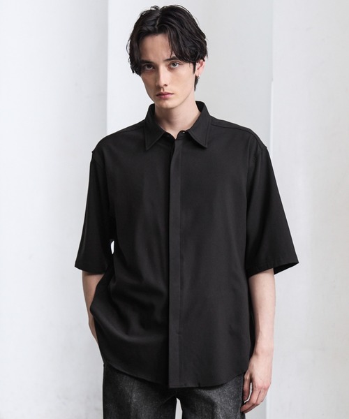 CLEL（クレイル）の「【CLEL】Summer Wool Blend Short Sleeve Regular Collar Shirt / サマーウールブレンド 半袖レギュラーカラーシャツ【セットアップ対応】（シャツ/ブラウス・メンズ・グレー/ナチュラル/モカ/ブラック・XS/L/M/S）」の21枚目の写真