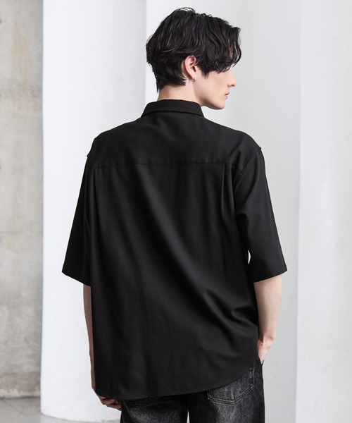 CLEL（クレイル）の「【CLEL】Summer Wool Blend Short Sleeve Regular Collar Shirt / サマーウールブレンド 半袖レギュラーカラーシャツ【セットアップ対応】（シャツ/ブラウス・メンズ・グレー/ナチュラル/モカ/ブラック・XS/L/M/S）」の22枚目の写真